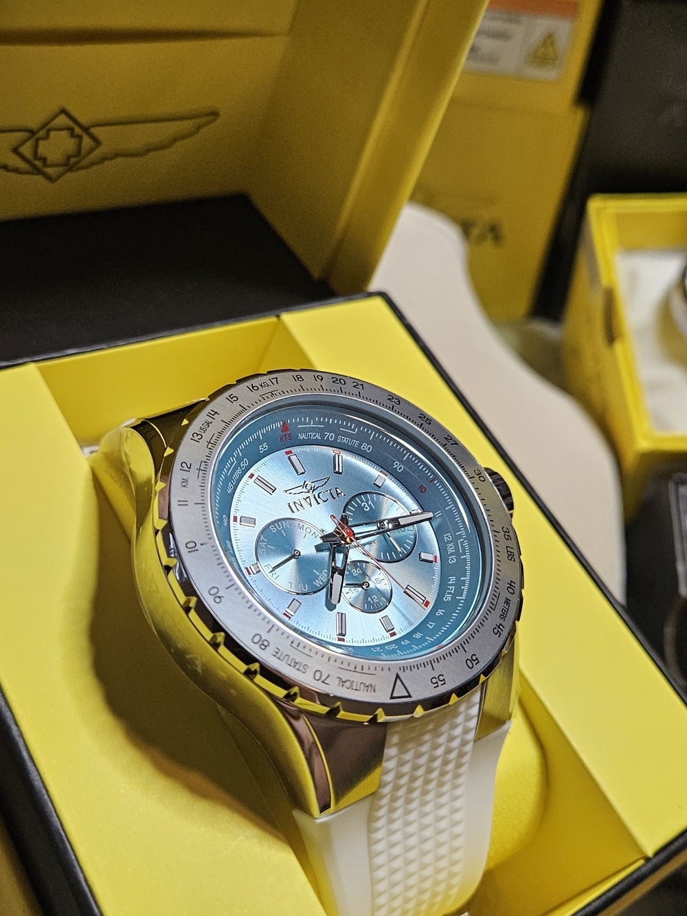 Invicta Men's Aviator Quartz Light Blue Dial Watch 50960 - 50mm - Picture 7 of 12